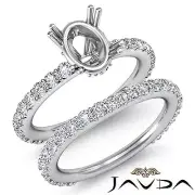 Diamond Engagement Half Eternity Ring Oval Bridal Settings Platinum 950 1.5Ct