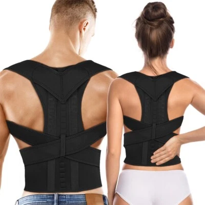 Men Women Adjustable Magnetic Posture Corrector Back Shoulder Support Brace Belt