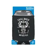 Skull Biker Motorcycle Motorbike - Novelty Funny Cooler Holders Stubby Holder