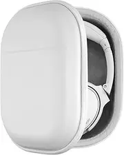 Geekria Shield Headphones Case Compatible with Bose QC Ultra, QC45, QC 35 II, QC25, Replacement Hard Shell Travel Carrying Bag with Cable Storage (White)