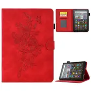 For Amazon Kindle 11th Gen (2022) Stitching Pu Leather Auto Sleep / Wake Smart Cover Butterfly Flower Pattern Imprinted Folio Stand Card Slot Tablet C
