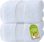 Luxury Bath Sheets Towels for Adults Extra Large | Highly Absorbent Hotel Collection | 35x70 Inch | 2 Pack (White)