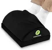 ErgoFoam Foot Rest for Under Desk at Work with Warm Feet Pocket - Chiropractor-Endorsed Foot Rest Warmer, High-Density Foam, Velvet
