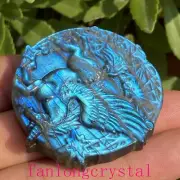 1pcs Natural labradorite Unicorn Quartz Crystal Skull Carved Figurines Gem 1.8"
