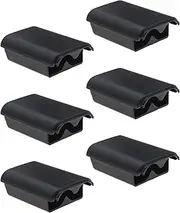 EMSea 6PCS Battery Pack Cover Replacement Shell Shield Case Holder Compatible with Xbox 360 Wireless Controller Black Battery Accessories