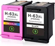 63XL Ink Cartridges Combo Pack 1 Black and 1 Colour Compatible for HP 63XL Hp Deskjet 1110 1115 Deskjet 2130 2131 3630 3632 Officejet 3830 4650 5220 5230