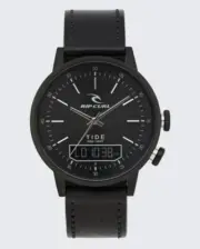 Rip Curl DRAKE TIDE DIGITAL LEATHER SURF WATCH - A1153 Midnight Rrp $299.99