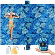 Beach Blanket Waterproof Sandproof - 107"x77" Oversized Turtle Beach Mat Sand...