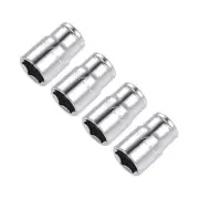 4 Pcs 1/4-inch Drive 7/16-inch 6-Point Shallow Socket, Cr-V