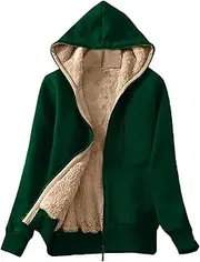 Women's Zip Up Hoodie Fleece Warm Cozy Sweatshirt Sherpa Lined Winter Fashion Casual Jacket with Pockets 2024