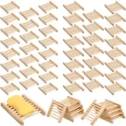 50 Pcs Bamboo Soap Holder Bulk Wood Soap Dish Bathroom Wooden Tray Saver 4.72...