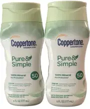 Coppertone Pure & Simple SPF 50 Sunscreen Lotion 6 fl.oz FREE FAST SHIPPING