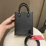 LV 路易威登 PETIT SAC PLAT黑色水波紋皮革 托特包 手提包 斜背包M69441 琴譜包