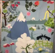 IKEA Alpine print fabric canvas panel Lotta Kuhlhorn 2008 58” x 55”