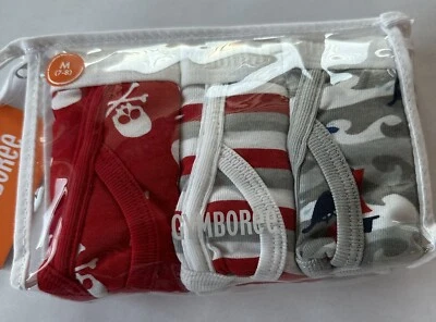 Gymboree Boy Briefs Size XS (4) Pirates Skull & Crossbones & Stripes 3 Pair NWT