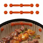 Air Fryer Magnet Silicone Buckle for Holding Down Air Fryer Parchment Paper,Lock Disposable Liners Safely & Prevent Paper to Burn,Orange,2 Set