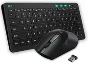 Rii RKM709 Ultra-Slim Wireless Keyboard and Mouse Combo 2.4 Gigahertz Multimedia Office Keyboard for PC Laptop Desktop Business Office(USB Receiver Inside The Keyboard)