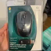 Logitech V220 Cordless Optical Mouse For Notebooks Black & Grey PC Mac