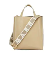 Marni Logo Printed Drawstring Tote Bag One size beige