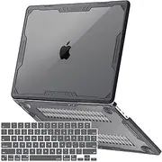 MOSISO Compatible with MacBook Air 13 inch Case 2025-2022 M4 A3240 M3 A3113 M2 A2681, Symmetric Geometric Heavy Duty Hard Case with TPU Bumper&Keyboard Skin for MacBook Air 13.6 inch, Slate Gray