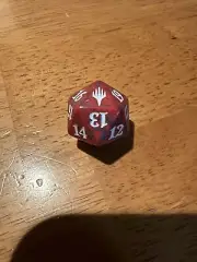 Magic the Gathering D20 Dice Spindown Counter Red 1x MtG Planeswalker Symbol