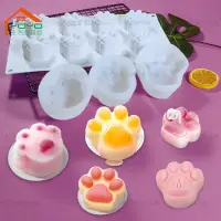 在飛比找露天拍賣優惠-台灣現貨可愛貓爪矽膠模具 8連貓爪狗爪慕斯蛋糕模具 果凍布丁
