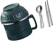 NAMOARLY 1 Set Compact Food Serving Bowl with Lid Portable Noodle Bowl for Travel Camping Work Lunch Student Dormitory Easy to Carry and Safe