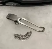 Titanium Deep Pocket Clip W/Stainless Screws Set For Spyderco Para 3 G10 TIP UP