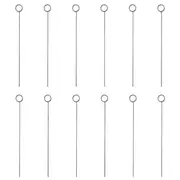 12PK A.FRESCO Mild Steel Uncoated Double Ring Plant Support Display Stake 60cm