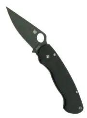 Spyderco Paramilitary Folding Knife C81GPBK Tactical Plain Black Blade NIB