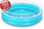 Bling Kiddie Pool, 60 Inches Glitter Inflatable Kids Swimming Pool, Ball Pit, 5F
