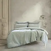 Ardor Boudoir Embre Queen Bed Quilt Cover Set Linen Look Cotton Seagrass