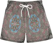 [RPLIFE] Swimming Shorts for Boys, Toddler Boys Swimwear 2T, Intricate Mandala