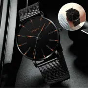 Modern Luxury Men's Quartz Watch Stainless Steel Analog Ultra Thin Business