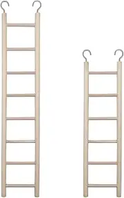 LWINGFLYER 2pcs Birdie Basics Wooden Bird Cage Climbing Ladder Toy, Suitable for Long-tailed, Parakeets, Parakeets (6 Steps and 8 Steps)
