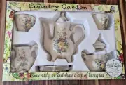 COUNTRY GARDEN TEA SET LILY CREEK MARTHA ANDERSEN QUOTE FLORAL NEW IN BOX