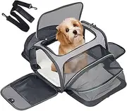 Pet Carrier - Foldable Mesh Travel Cat Carrier | Breathable Portable Pet Backpack for Small Dogs, Compact Pet Carrier for Travel, Airline Approved Soft-Sided Carrier for Car and Hiking