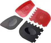 GANAZONO 4Pcs Cookware Cleaner Durable Plastic Scrapers for Grill Pans Cookware Black Red for Efficient Cleaning of Cast Pans