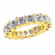 Diamond 5.4Ct Ladies Scalloped U-Prong Eternity Band Promise Ring 14k Gold