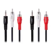 2x Crest 3.5mm Male Stereo Audio Cable Plug To 2xRCA Sound Connector Adapter