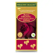 Wealthy Health Maxi Organic Red Grape Seed 30000mg Cap X 90