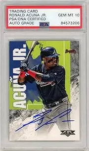 Ronald Acuna Jr 2019 Topps Fire Autograph Card #37 PSA/DNA 10