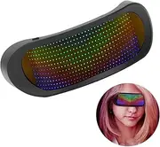 LED Light Up Glasses, Customizable Bluetooth Luminous Glasses APP Controlled, Text Doodle Animation Image Display, RGB Smart Glasses for Parties Raves Masquerade