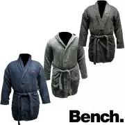 Mens Robe Dressing Gown Towelling Nightwear Bath Shawl Collar Warm Fleece Bench
