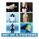 Billie Eilish Posters - Iconic Pop Star Set of 6 Wall Art Prints - A2/A3/A4
