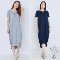 在飛比找momo購物網優惠-【Foo Tokyo福東京】蘇文棉泡泡袖洋裝(100%頂級純