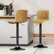 Artiss 2X Bar Stools Kitchen Swivel Bar Stool Gas Lift Chairs Barstools Brown