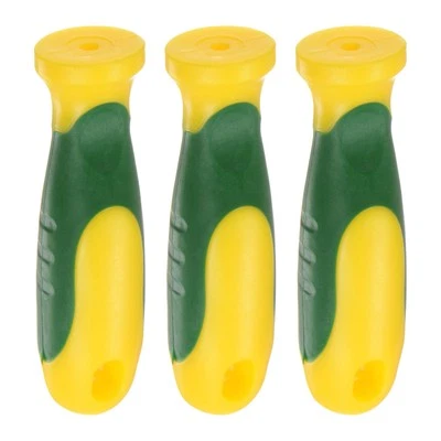 3 x Rubber File Handle 3.27" Round Hole for Chainsaw File