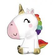 NEW Anagram Satin Luxe Infused Super Shape 29 inch Unicorn Party Helium Balloon
