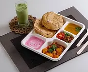 100% Plant Fiber| 25 Pack Sugarcane Bagasse Based Biodegradable| 11.6 * 8.6 inch, Compostable 5 Compartment Plates| Eco-Friendly Disposable Sugarcane Paper Trays